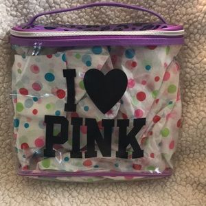 Pink (clear) tote/makeup bag